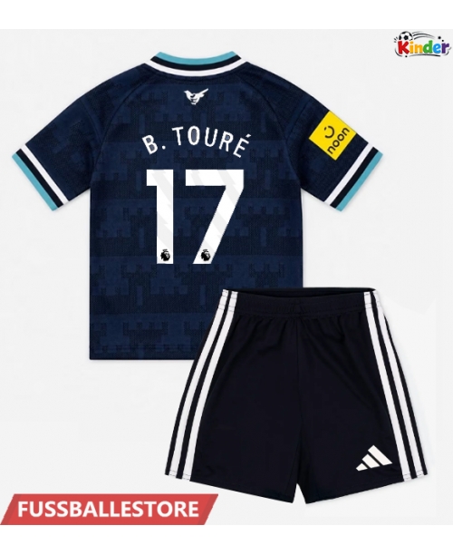 Günstige Newcastle United Bazoumana Toure #17 Auswärts Trikotsatzt Kinder 2026-27 Kurzarm (+ Kurze Hosen)